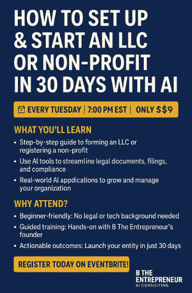 How to Set Up & Start an LLC or Non-Profit in 30 Days with AI
